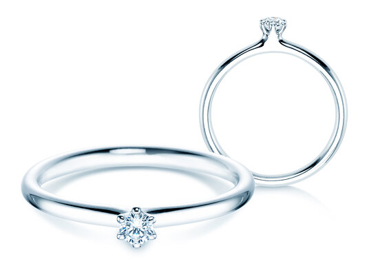 Bague de fiançailles Classic 6 dans Argent 925/- avec diamant 0,07ct H/SI
