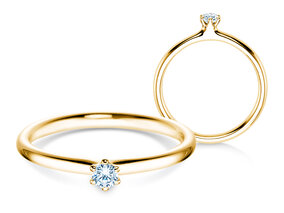 Bague de fiançailles Classic 6 dans 14K or jaune avec diamant 0,07ct G/SI