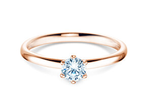 Bague de fiançailles Classic 6 dans 18K or rose avec diamant 0,30ct H/SI