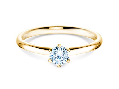 Bague de fiançailles Classic 6 dans 14K or jaune avec diamant 0,30ct H/SI