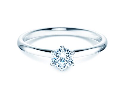 Bague de fiançailles Classic 6 dans 14K or blanc avec diamant 0,40ct G/SI