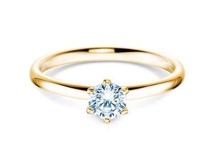 Bague de fiançailles Classic 6 dans 14K or jaune avec diamant 0,40ct H/SI