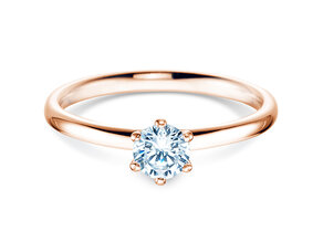 Bague de fiançailles Classic 6 dans 18K or rose avec diamant 0,40ct H/SI