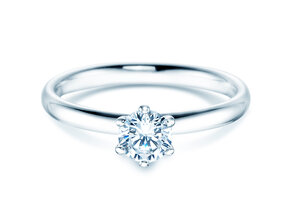 Bague de fiançailles Classic 6 dans 18K or blanc avec diamant 0,50ct H/SI