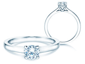 Bague de fiançailles Romance en platine 950/- avec diamant 0,60ct G/SI