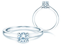 Bague de fiançailles Romance en platine 950/- avec diamant 0,60ct G/SI