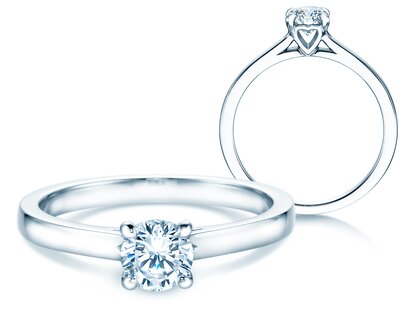 Bague de fiançailles Romance en 18K or blanc avec diamant 0,60ct G/SI