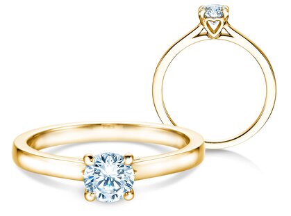 Bague de fiançailles Romance en 18K or jaune avec diamant 0,60ct G/SI