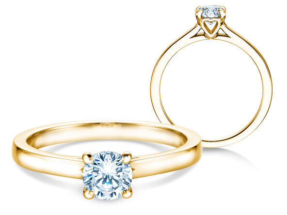 Bague de fiançailles Romance en 18K or jaune avec diamant 0,60ct G/SI
