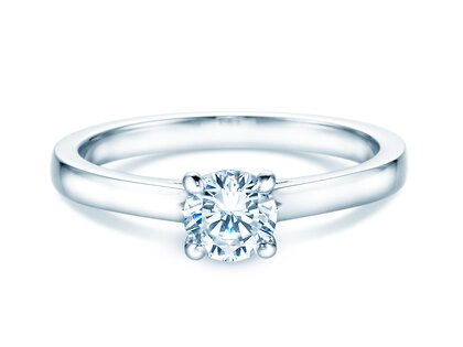 Bague de fiançailles Romance en 18K or blanc avec diamant 0,60ct H/SI