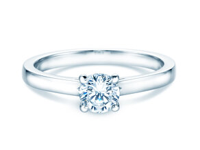 Bague de fiançailles Romance en 18K or blanc avec diamant 0,60ct H/SI