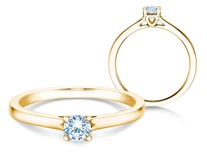 Bague de fiançailles Romance dans 14K or jaune avec diamant 0,25ct H/SI