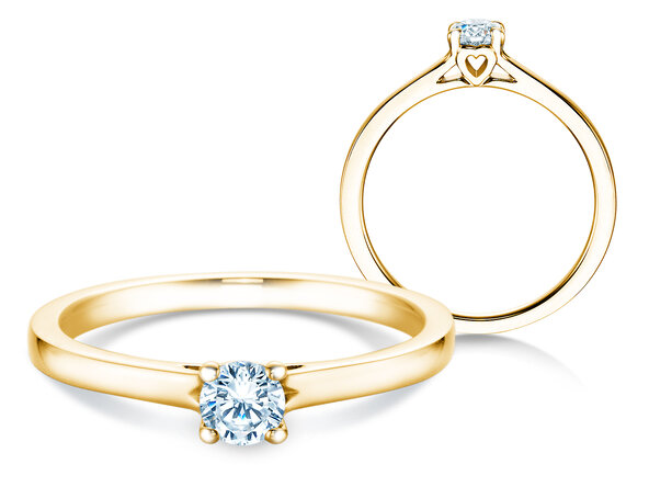 Bague de fiançailles Romance en 9K or jaune avec diamant 0,25ct G/SI