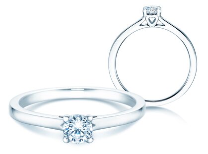 Bague de fiançailles Romance dans platine 950/- avec diamant 0,30ct G/SI