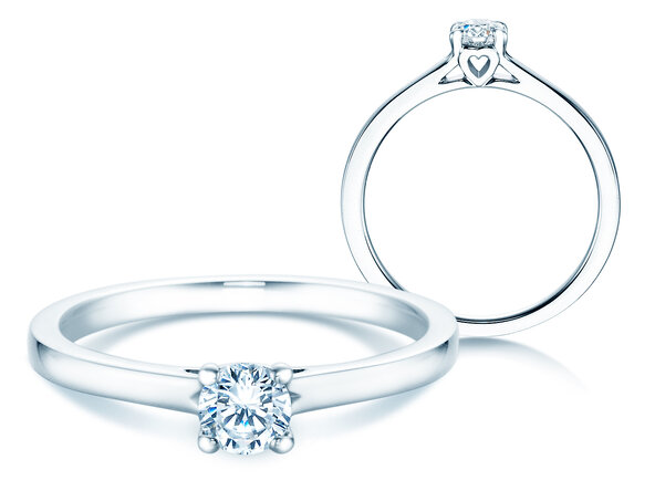 Bague de fiançailles Romance dans 14K or blanc avec diamant 0,30ct G/SI