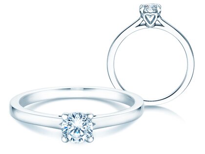 Bague de fiançailles Romance dans 14K or blanc avec diamant 0,40ct H/SI