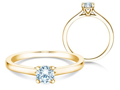 Bague de fiançailles Romance dans 14K or jaune avec diamant 0,40ct H/SI