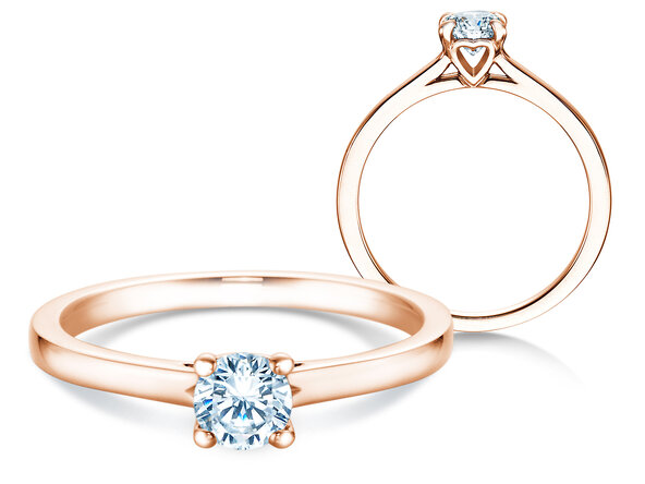 Bague de fiançailles Romance dans 14K or rose avec diamant 0,40ct G/SI