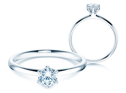 Bague de fiançailles Classic 6 dans platine 950/- avec diamant 0,40ct G/SI