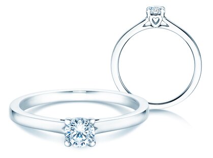 Bague de fiançailles Romance dans 14K or blanc avec diamant 0,30ct G/SI