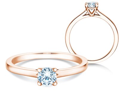 Bague de fiançailles Romance dans 18K or rose avec diamant 0,40ct G/SI