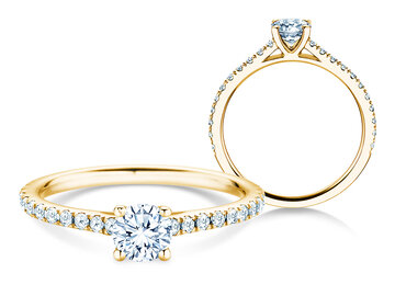 Bague de naissance Pure Colour avril en 9K or blanc avec diamant 0,50ct et diamants 0,26ct