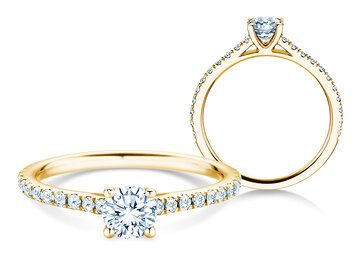 Bague de naissance Pure Colour avril en 9K or blanc avec diamant 0,50ct et diamants 0,26ct