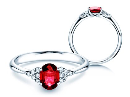 Bague de fiançailles Vivid en or blanc