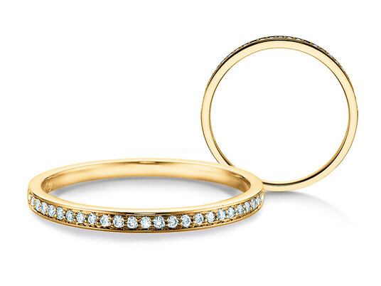 Bague de fiançailles Alliance-/Eternity en 9K or blanc avec diamants 0,125ct G/SI