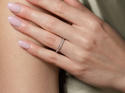 Bague de fiançailles Alliance-/Eternityring dans 14K or jaune avec diamants 0,21ct G/SI
