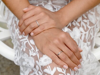 Bague de fiançailles Alliance-/Eternityring dans 18K or blanc avec diamants 0,21ct G/SI