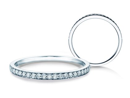 Bague de fiançailles Alliance-/Eternityring dans 18K or blanc avec diamants 0,21ct G/SI