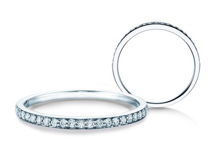 Bague de fiançailles Alliance-/Eternityring dans platine 950/- avec diamants 0,21ct G/SI