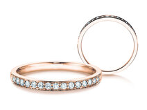 Bague de fiançailles Alliance-/Eternityring dans 14K or rose avec diamants 0,125ct G/SI