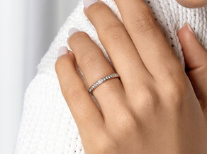 Bague de fiançailles Alliance-/Eternityring dans 14K or jaune avec diamants 0,30ct G/SI
