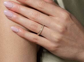 Bague de fiançailles Alliance-/Eternityring dans 18K or jaune avec diamants 0,39ct G/SI