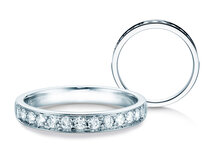 Bague de fiançailles Alliance-/Eternityring dans 14K or blanc avec diamants 0,39ct G/SI
