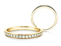Bague de fiançailles Alliance-/Eternity en 9K or jaune avec diamants 0,255ct G/SI