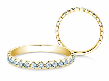 Bague de fiançailles Balance en 14K or jaune avec diamants 0,50ct G/SI