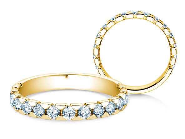 Bague de fiançailles Balance en 14K or jaune avec diamants 0,75ct G/SI