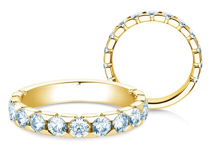 Bague de fiançailles Balance en 14K or jaune avec diamants 1,30ct G/SI