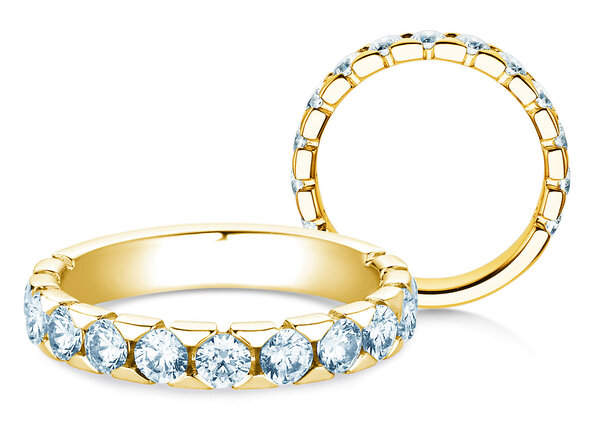 Bague de fiançailles Balance en 14K or jaune avec diamants 1,30ct G/SI