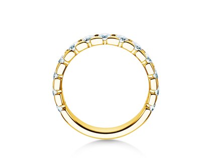 Bague de fiançailles Balance en 14K or jaune avec diamants 1,30ct G/SI