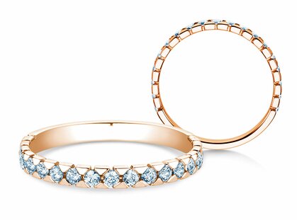 Bague de fiançailles Balance en 14K or rose avec diamants 0,50ct G/SI