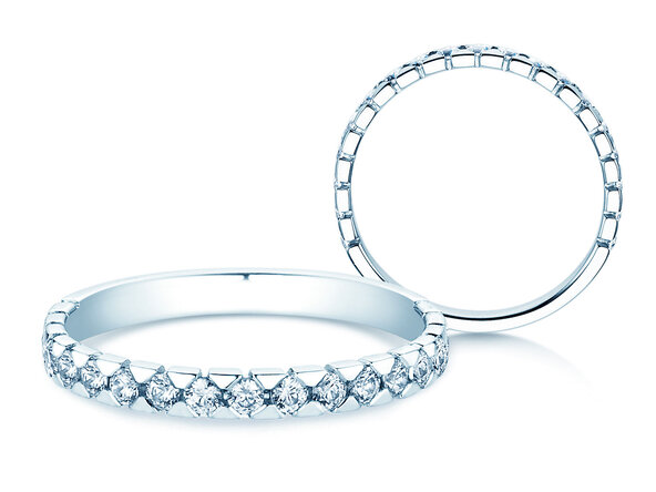 Bague de fiançailles Balance en 9K or blanc avec diamants 0,50ct G/SI