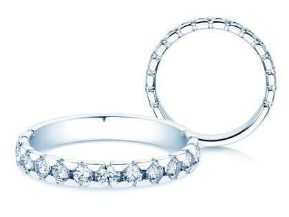 Bague de fiançailles Balance en 14K or blanc avec diamants 0,75ct G/SI