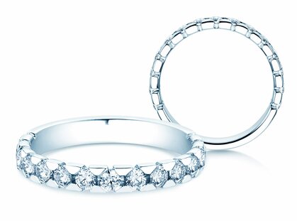 Bague de fiançailles Balance en 14K or blanc avec diamants 0,75ct G/SI