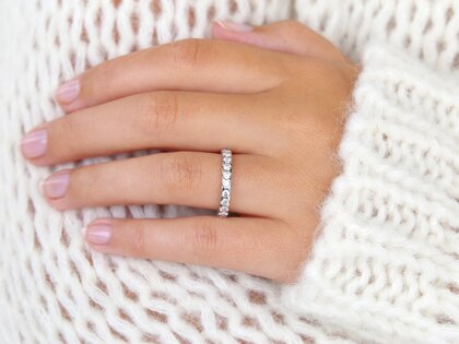 Bague de fiançailles Balance en 14K or blanc avec diamants 0,75ct G/SI