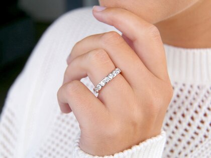 Bague de fiançailles Balance en 14K or blanc avec diamants 1,30ct G/SI
