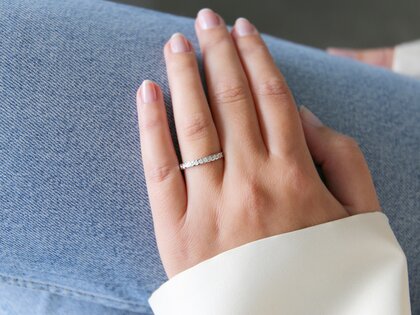 Bague de fiançailles Balance en 9K or blanc avec diamants 0,50ct G/SI